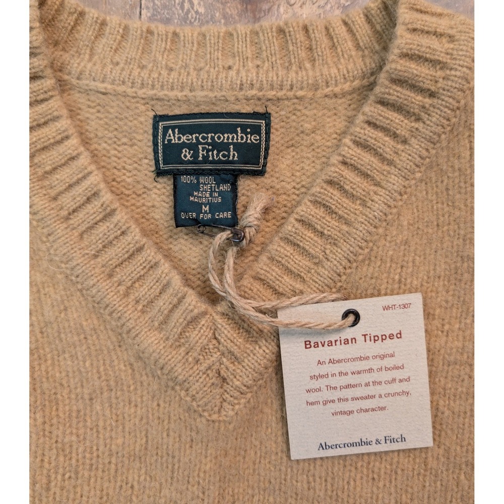VTG Abercrombie & Fitch Bavarian V Neck Sweater Womens M Shetland Wool Knit NWT - Picture 5 of 8